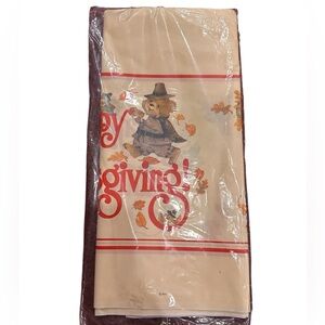 VTG American Greetings HAPPY THANKSGIVING Plastic Tablecloth 54 In X 96 In NOS